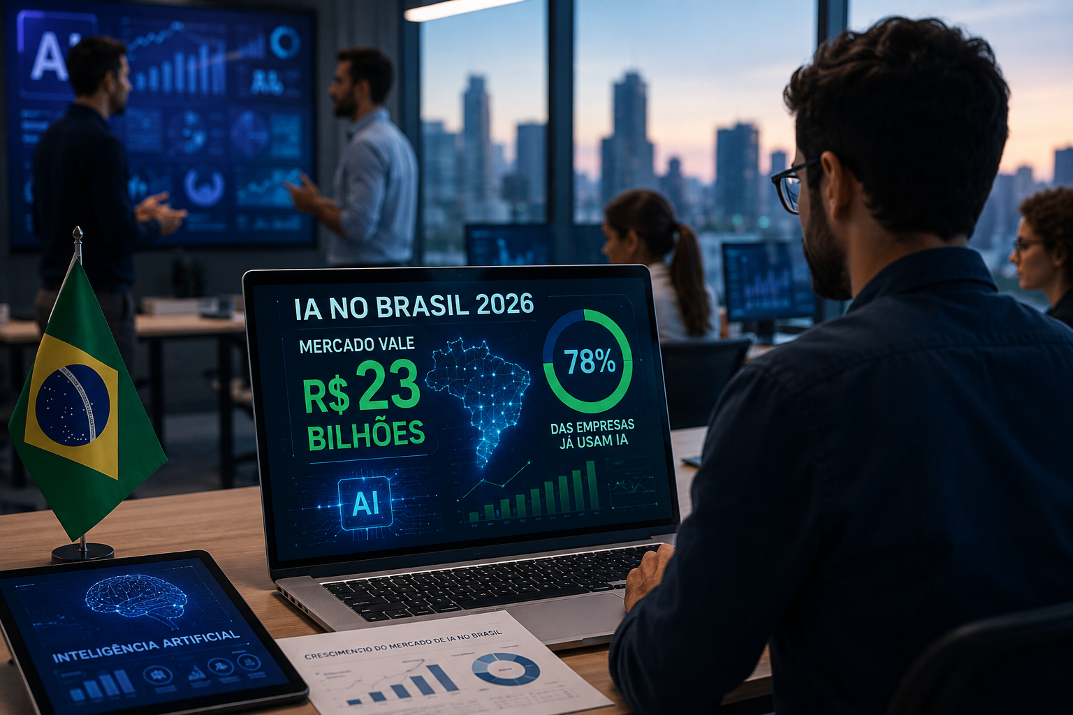 IA no Brasil 2026: mercado vale R$ 23 bilhões e 78% das empresas já usam